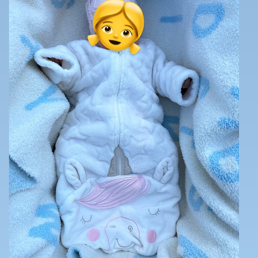Kyle and Deena unicorn sleep sack, sleep envelope